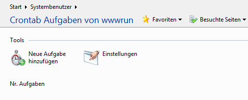 Crontab Aufgaben von wwwrun Crontab Aufgaben von wwwrun