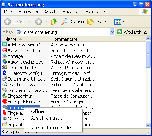 Run control panel options as administrator Run control panel options as administrator