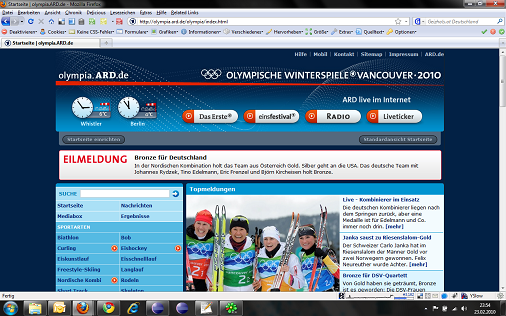Startseite von olympia.ard.de