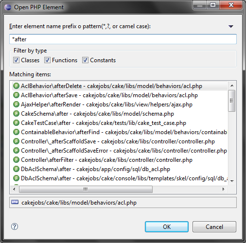 Open PHP Element mit Platzhalter in Suchwort