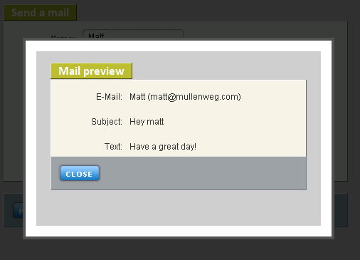 screenshot of mail preview