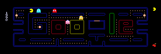 Spielbares Pac-Man auf der Google Homepage